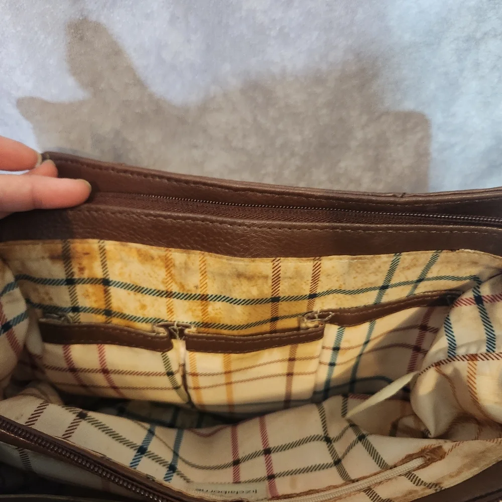 Vintage 90s Liz Claiborne‎ Brown Leather Shoulder Bag